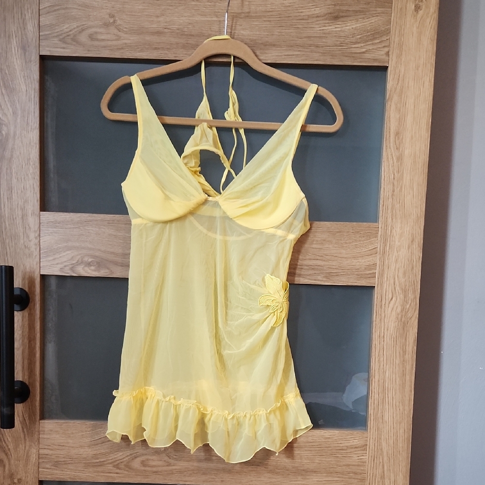 Victoria's Secret Yellow Sheer Babydoll